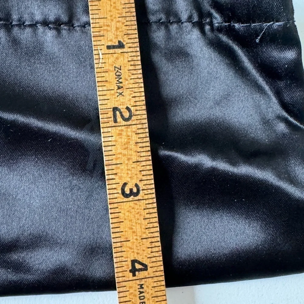 Yves Saint Laurent Black Satin Cosmetic Cover Open Slot Pouch